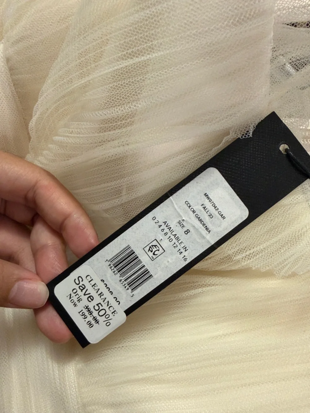 Strapless Tiered Tulle Mini Dress in White Sz 8 - Picture 4 of 5